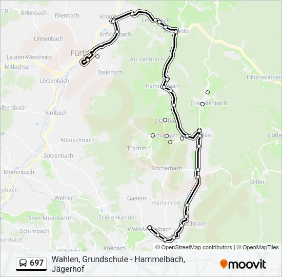 697 Bus Line Map