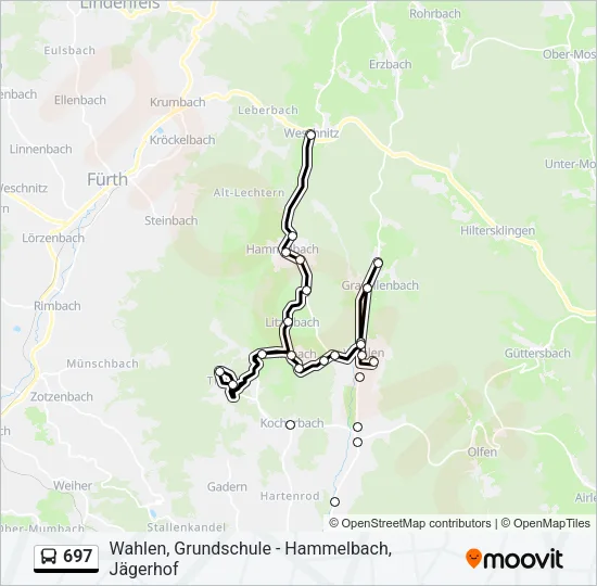 697 Bus Line Map