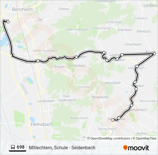 698 Bus Line Map