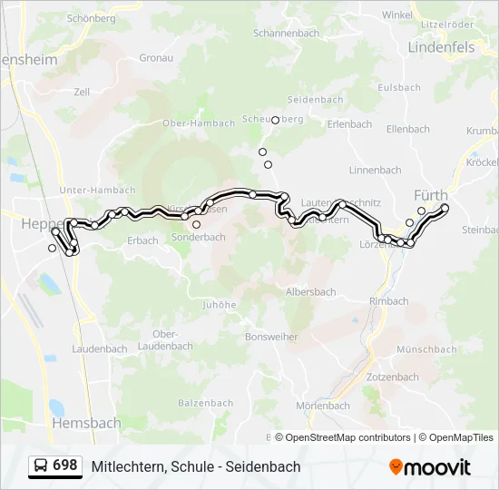 698 Bus Line Map