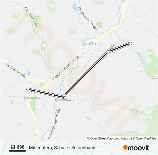 698 Bus Line Map
