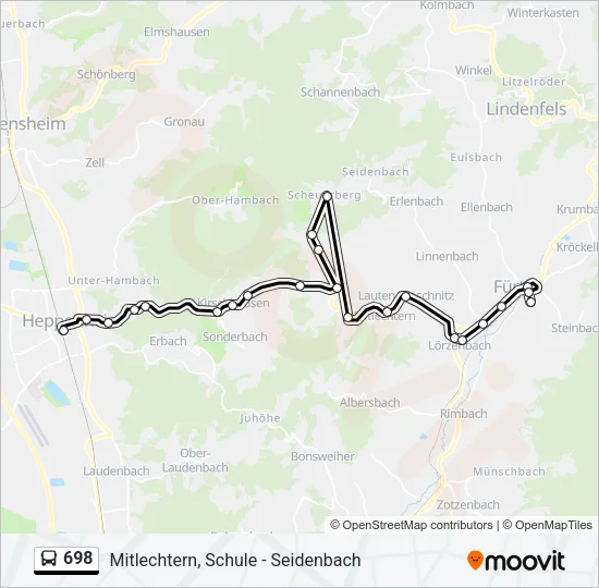 698 Bus Line Map