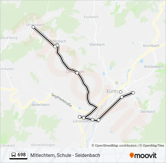 698 Bus Line Map