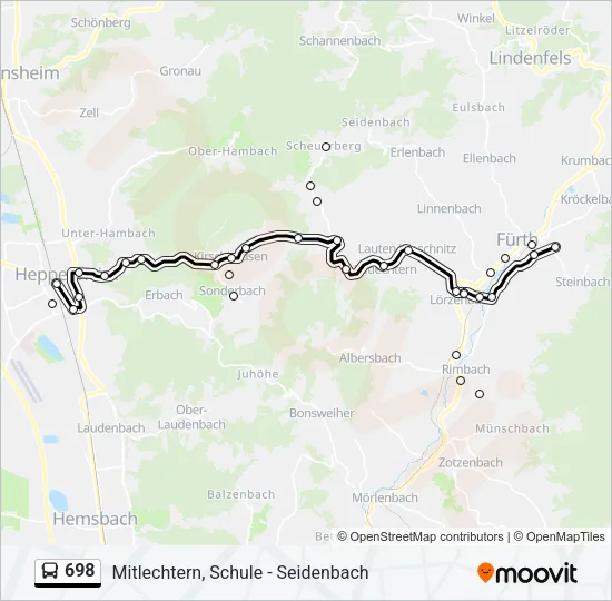 698 Bus Line Map