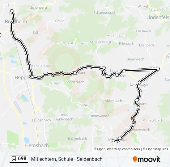 698 Bus Line Map