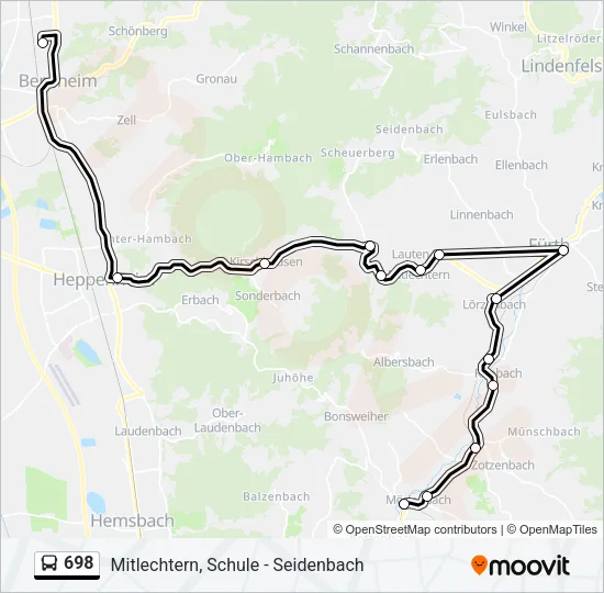 698 Bus Line Map