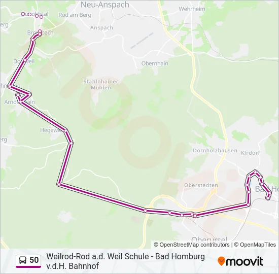 50 Bus Line Map