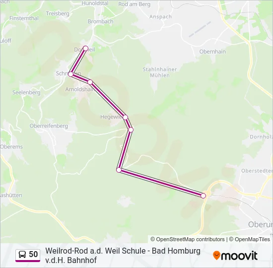 50 Bus Line Map