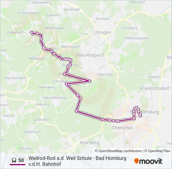 50 Bus Line Map