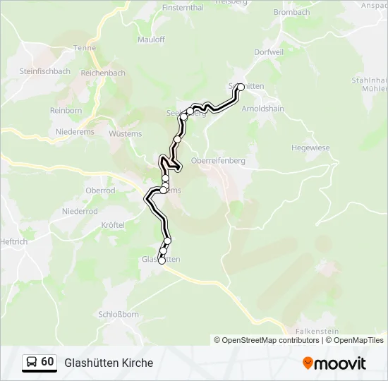 60 Bus Line Map