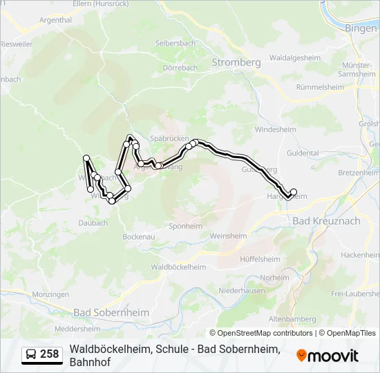 258 Bus Line Map