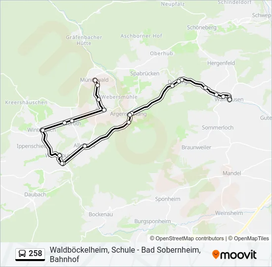 258 Bus Line Map