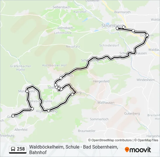 258 Bus Line Map