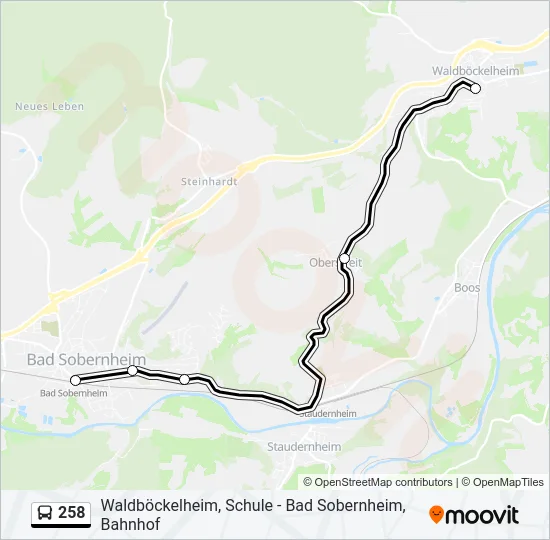 258 Bus Line Map