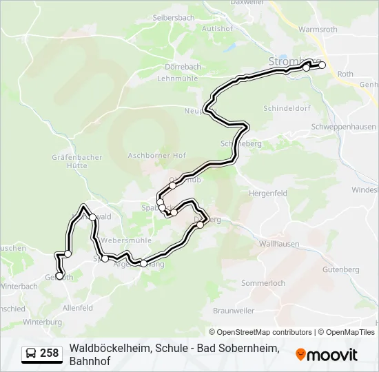 258 Bus Line Map