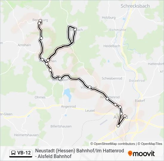 Автобус VB-12: карта маршрута