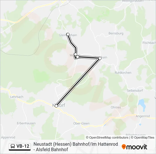 Автобус VB-12: карта маршрута