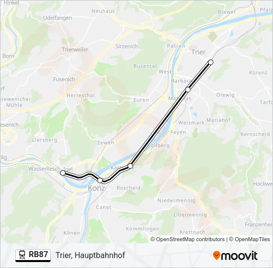 RB87 Train Line Map