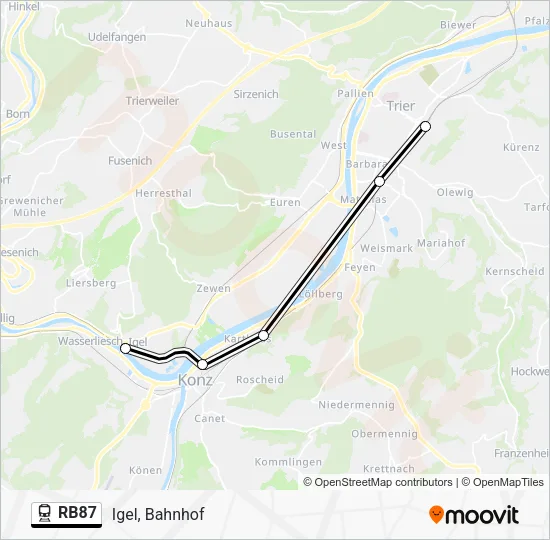 RB87 Train Line Map