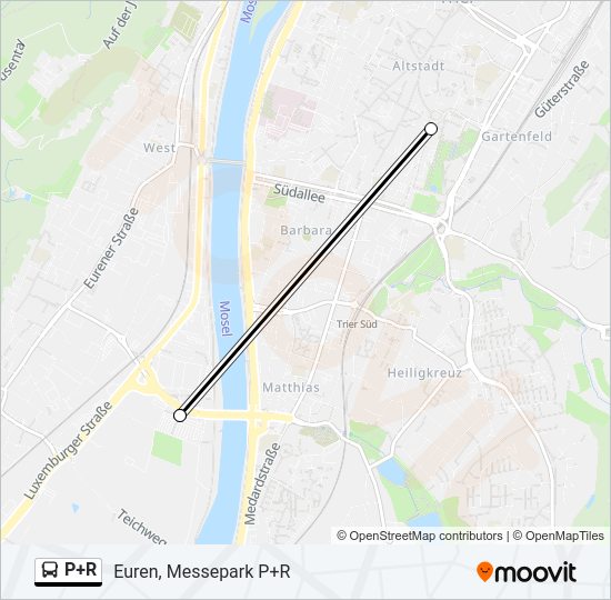 P+R Bus Line Map