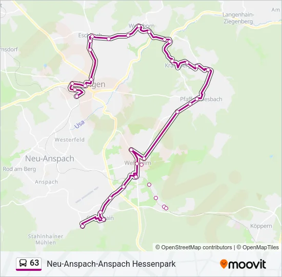 63 Bus Line Map