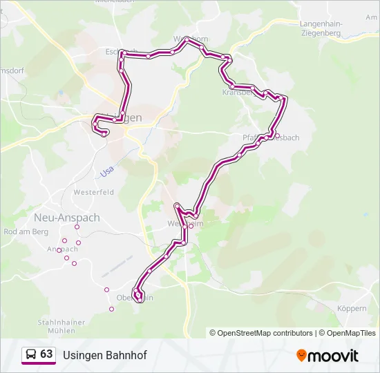 63 Bus Line Map