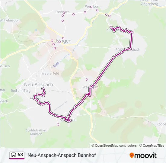 63 Bus Line Map