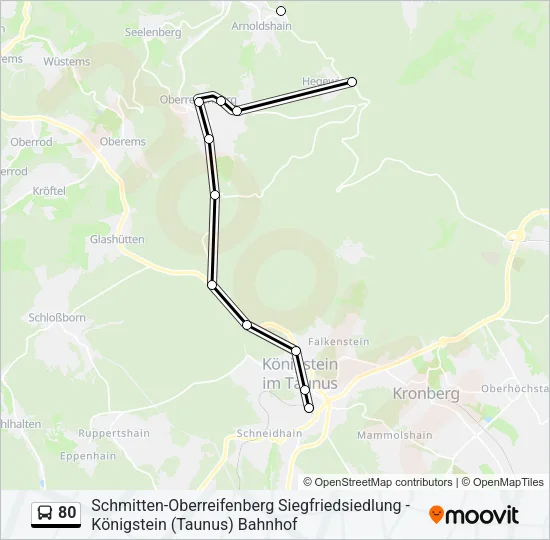80 Bus Line Map