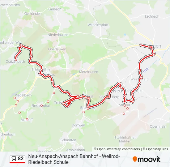 82 Bus Line Map