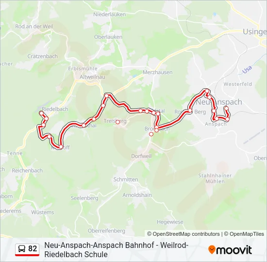 82 Bus Line Map