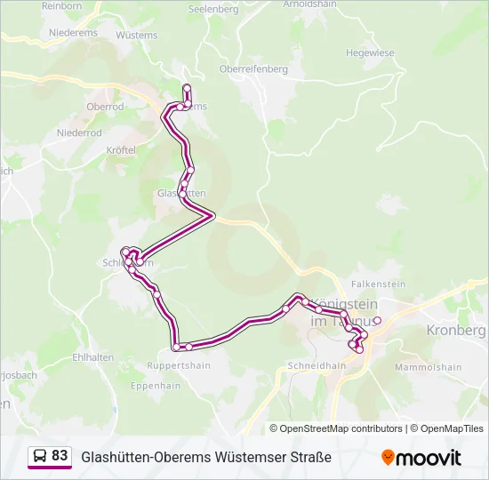 83 Bus Line Map