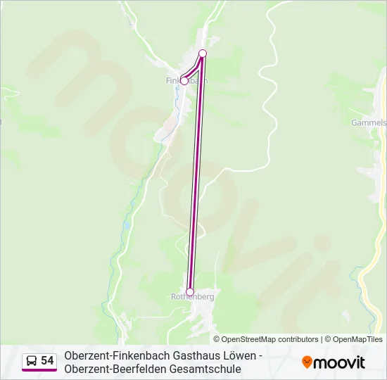 54 Bus Line Map