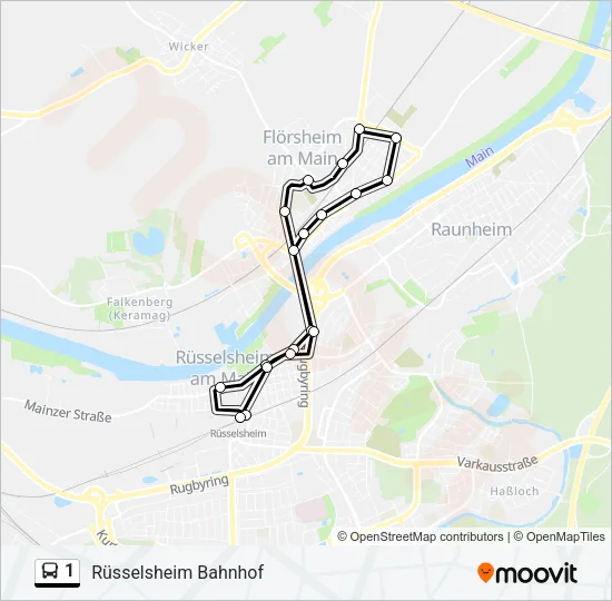 1 Bus Line Map