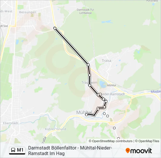 M1 Bus Line Map