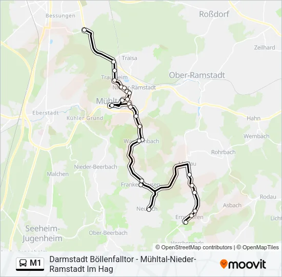 M1 Bus Line Map