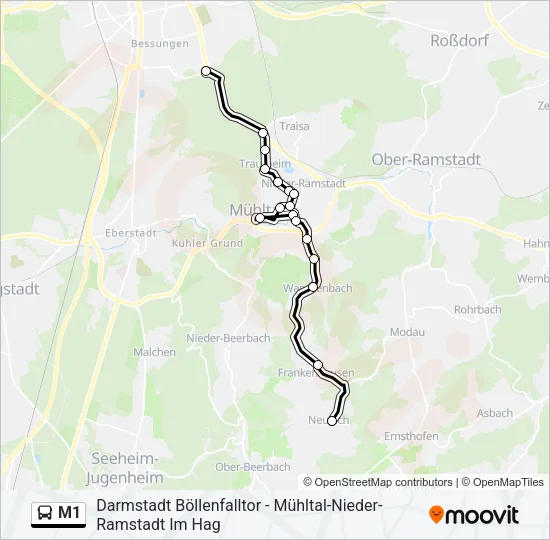 M1 Bus Line Map