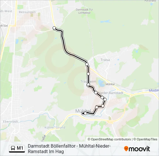 M1 Bus Line Map