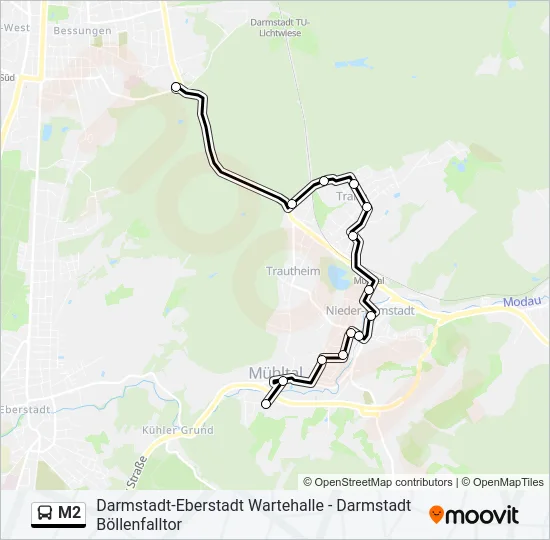M2 Bus Line Map