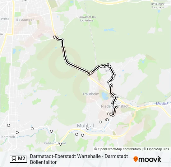 M2 Bus Line Map