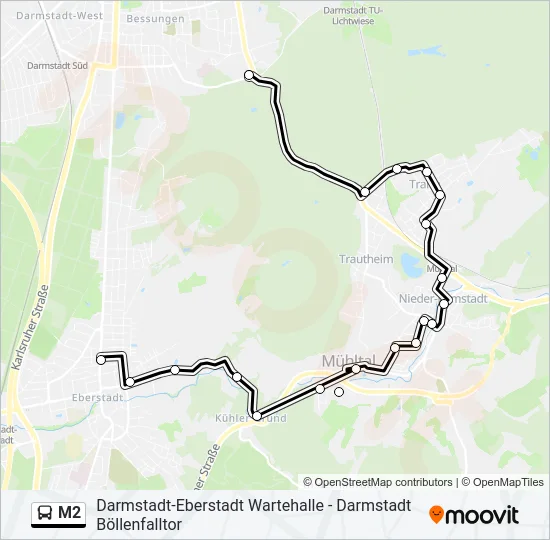 M2 Bus Line Map