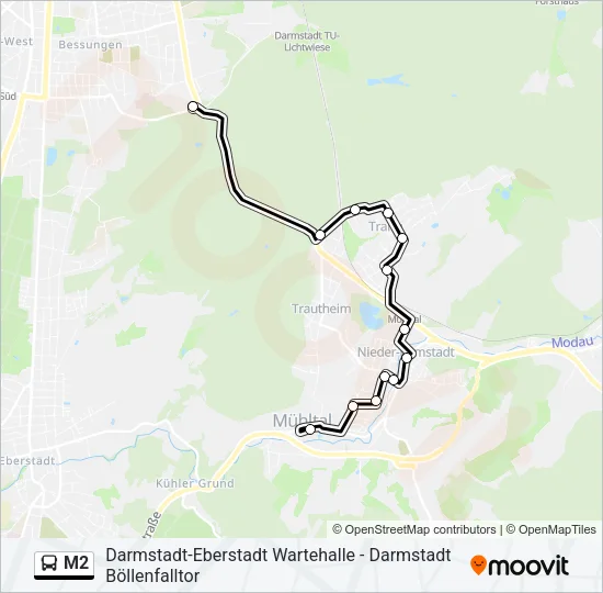 M2 Bus Line Map
