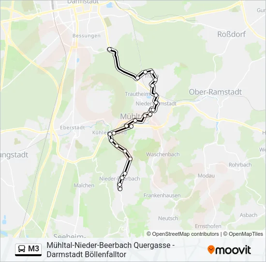 M3 Bus Line Map