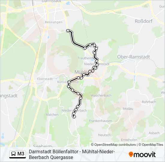 M3 Bus Line Map