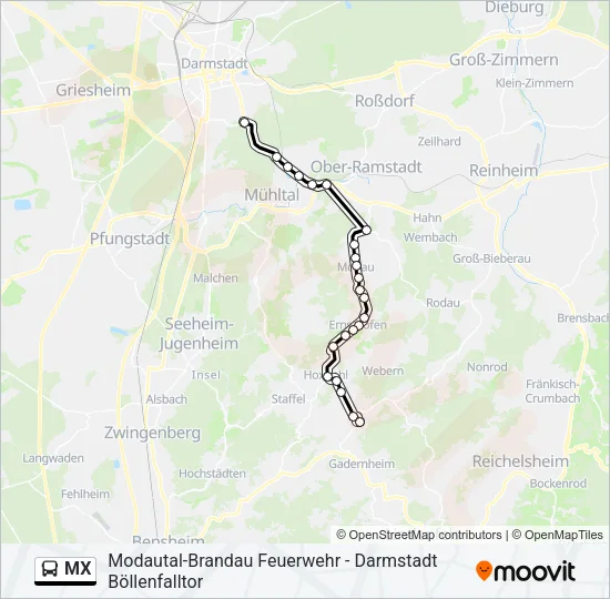 MX Bus Line Map