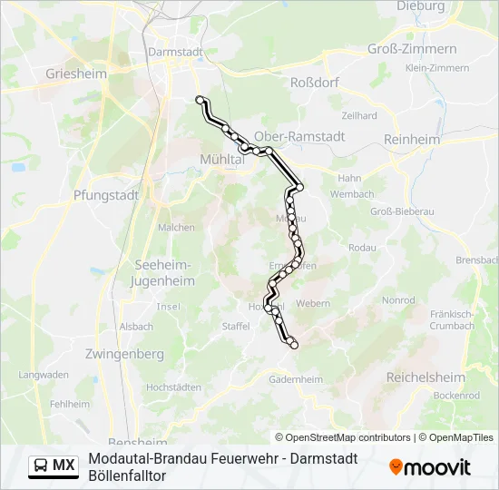 MX Bus Line Map