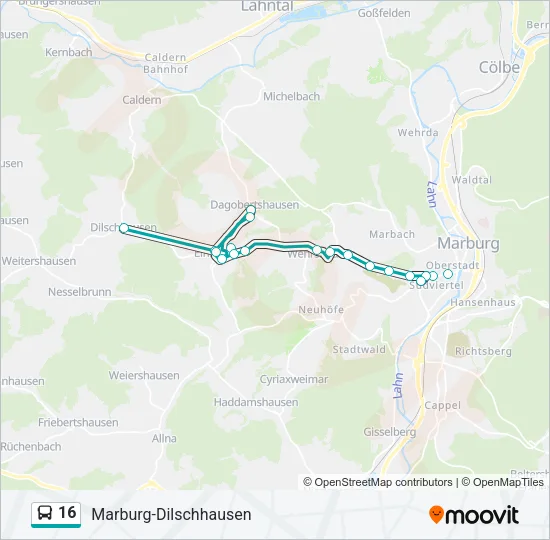 16 Bus Line Map