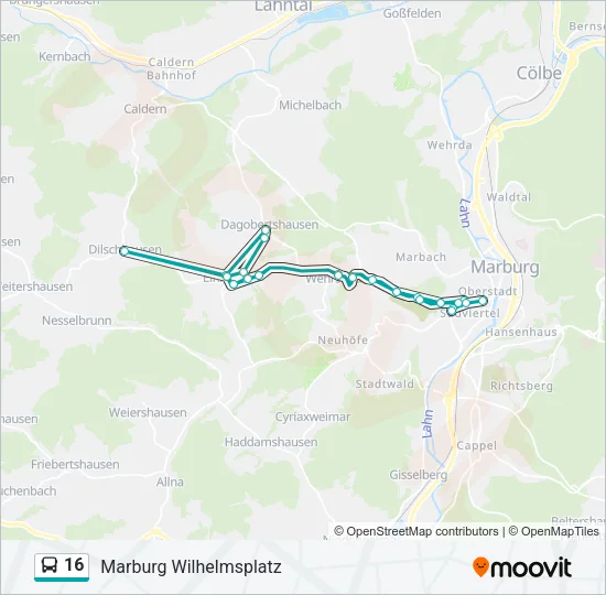16 Bus Line Map