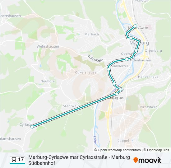 Автобус 17: карта маршрута