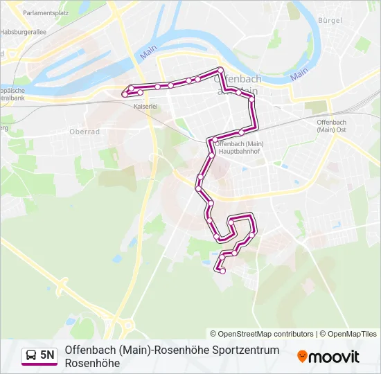 5N Bus Line Map