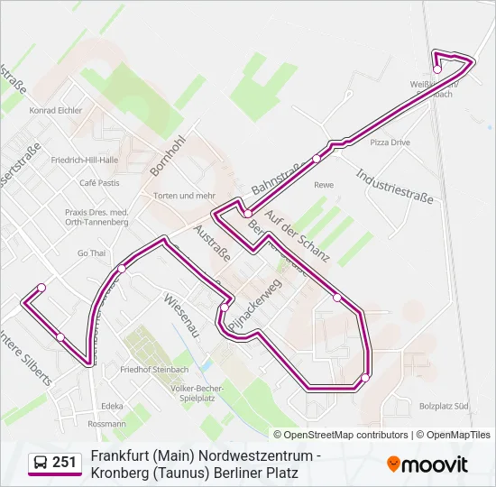 251 Bus Line Map